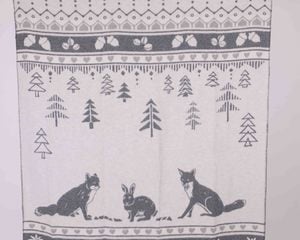 Plaid "fox and fox" grigio