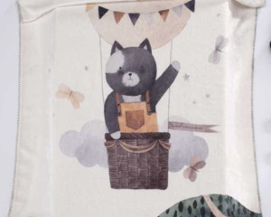 Kids blanket "Lumpy" hot air balloon - white cradle